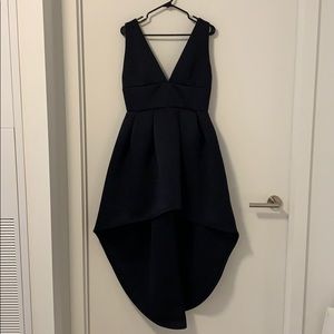 Navy Blue High-Low Dress.